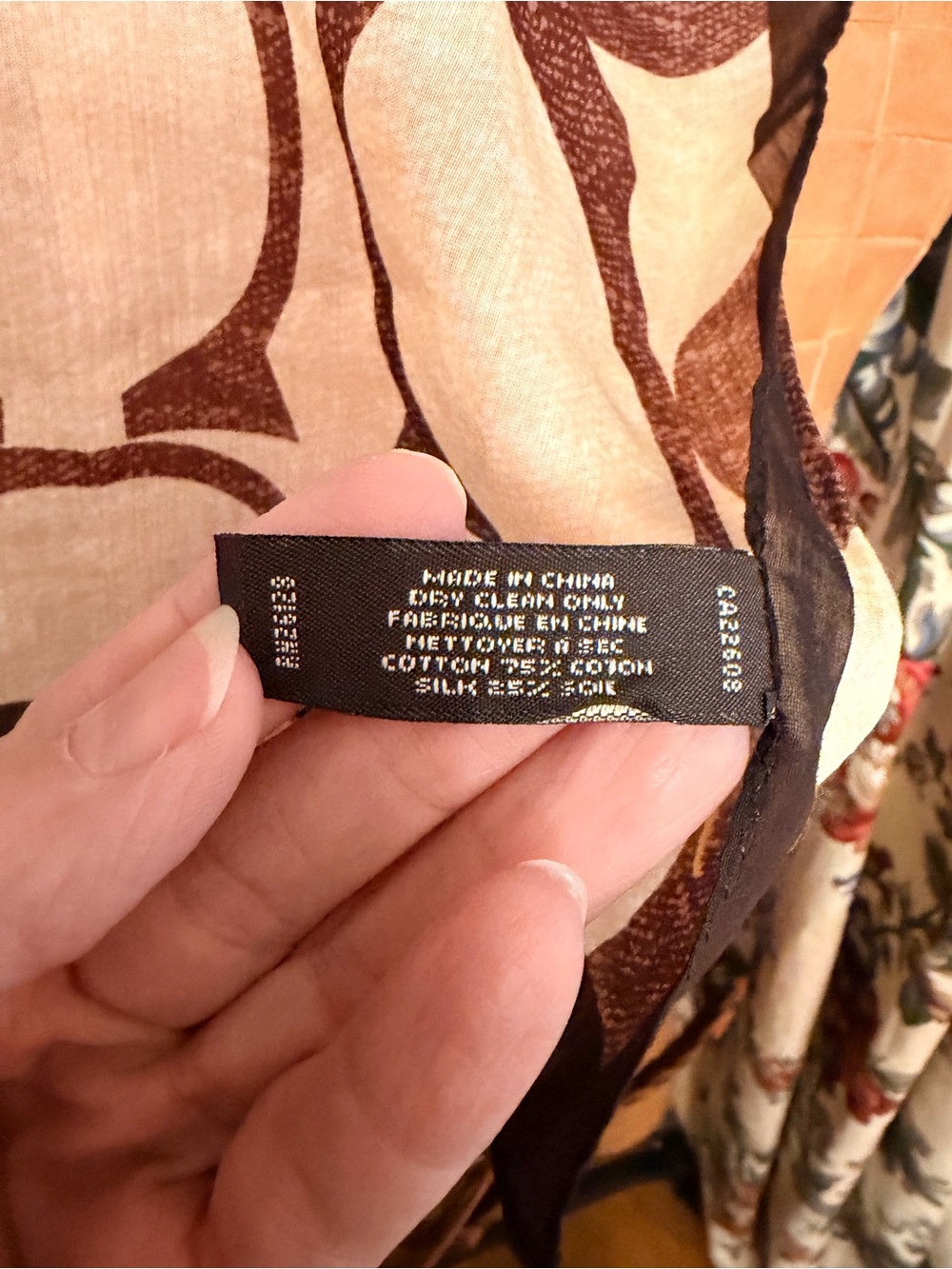 Vintage Coach Signature C Silk/Cotton Blend 27” Scarf - Picture 8 of 9